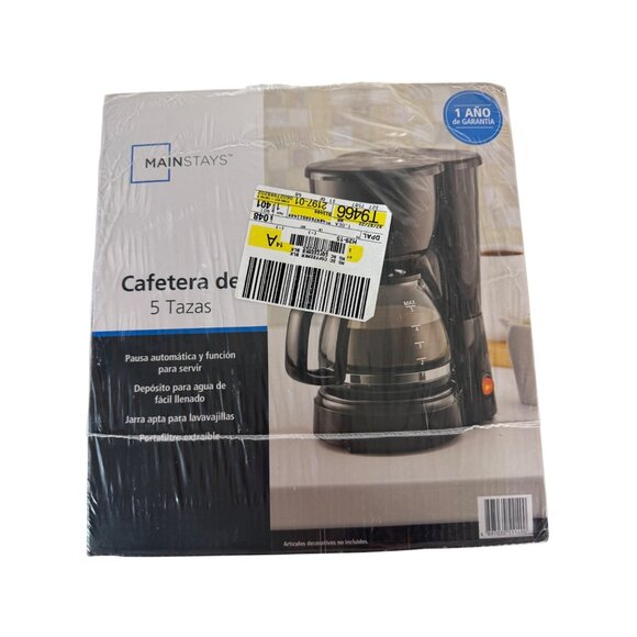 Mainstays 5 Cup Coffee Maker Kitchen Appliance Brew Senior Living College Dorm - Picture 6 of 11